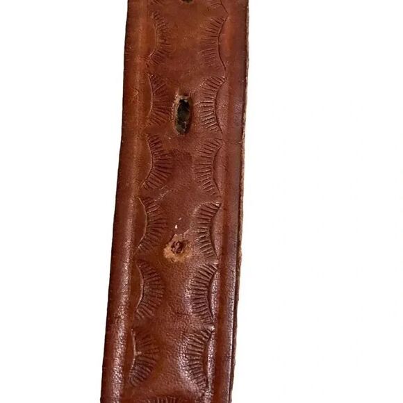 Brown Leather Weaved Western Bohemian Buckle One Size - Picture 11 of 13